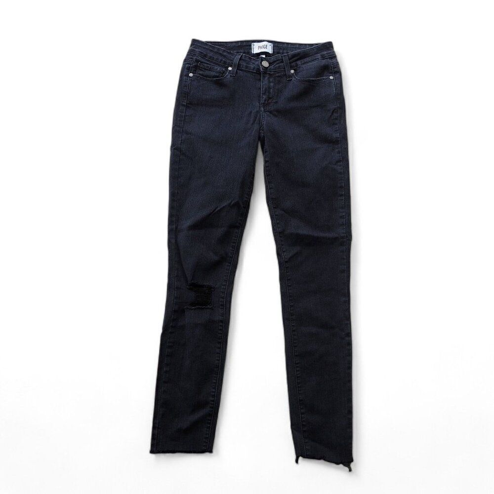Paige Verdugo Ultra Skinny Raw‎ Hem Dark Wash Denim Jeans Women's 26